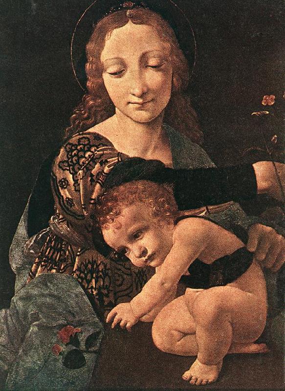 BOLTRAFFIO, Giovanni Antonio Virgin and Child with a Flower Vase (detail) oil painting image